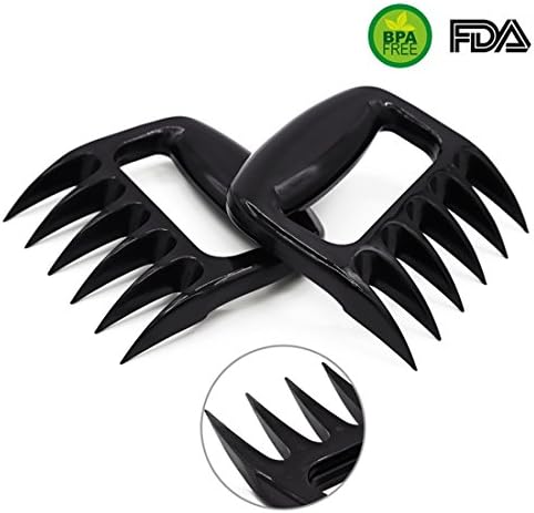 LITTCO BBQ Meat Claws,Pulled Pork Shredder Claws- Professional Kitchen Carve Fork for Pulling Brisket from Grill Smoker or Slow Cooker-Barbecue Tool (Black)