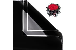 BBJ WRAPS Flower Wrapping Paper Silver Line, Korean Bouquet Wrapping Paper Waterproof Floral Paper Wrap Florist Supplies, 20 Sheets, 22.8x22.8 inch (Black)