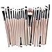 Misaky 20 Pieces Makeup Brush Set Professional Face Eye Shadow Eyeliner Foundation Blush Lip Makeup Brushes Powder Liquid Cream Cosmetics Blending Brush Tool (Gold)