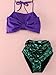 Little Girls 2 Pcs Princess Mermaid Tail Swimmable Costumes Bikini Set Swimwear, Purple and Green, Large / 4-5 Years