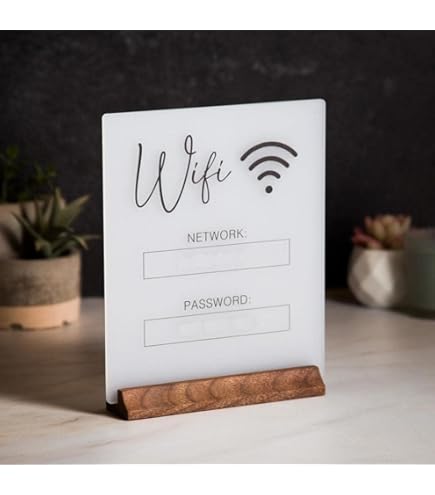 Panneaux Bois PANNEAU WIFI DE Bureau En Bois, Mot De Passe Wifi, Rappel En Bois, Support Pour EUR 12,28 Panneau Bois