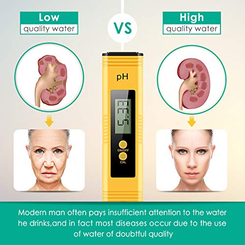 Lambow Digital PH Meter, PH Meter 0.01 PH High Accuracy Water Quality Tester with 0-14 PH Measurement Range for Household Drinking, Pool and Aquarium Water PH Tester Design with ATC - Thumbnail 5