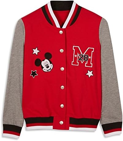 PRIMARK Ladies DISNEY RED MICKEY MOUSE LOGO VARSITY BOMBER JACKET (UK 12)