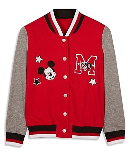 PRIMARK Ladies DISNEY RED MICKEY MOUSE LOGO VARSITY BOMBER JACKET (UK 8): Amazon.co.uk: Clothing