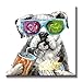 SEVEN WALL ARTS - Modern Hand Painted Oil Painting Animal Cute Dog Funny Playboy Pug Artwork with Stretched Frame for Home Decor 24 x 24 Inch