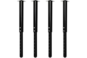 QLLY Adjustable Square Table Leg, 24-40 inch, 60-100cm, Home Office Custom DIY Table Legs, Furniture Leg Set (4, Black)