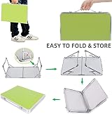 Qimu Small Folding Table Lightweight Aluminum Green 60x40x26cm view 5