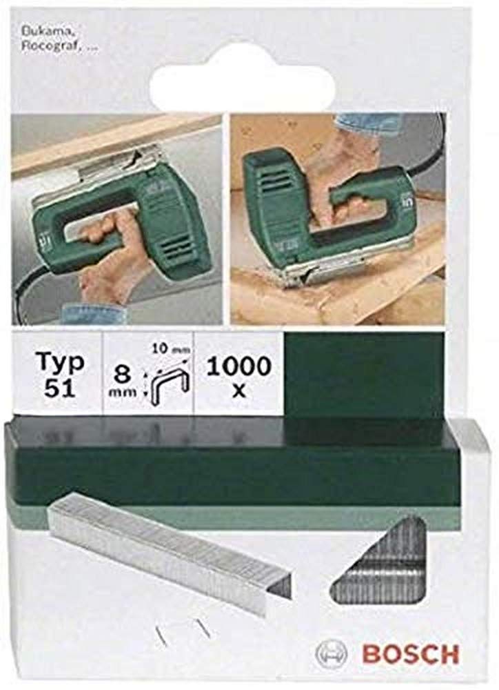 Bosch 1000x Staples Type 51 (10 x 1 x 8 mm, Accessories Tacker, Staple Gun)