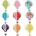 Party Supplies - Set of 5 Lot Hot Air Balloon Paper Lantern Decoration Pom Poms Pompoms Decoration Christmas Wedding Birthday Party Nursery Decoration Parties Favor Party Decor (12inch, Aqua Blue)