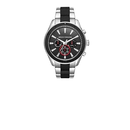 Mens Chronograph Stainless Steel Watch_Black_Free Size