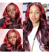 12 Inch 1BT99J T Part Lace Front Wigs 13x1x4 Body Wave Highlight Human Hair Wigs Brazilian Remy H...