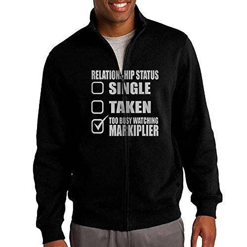 Markiplier Hoodie For Men Zip Cartoon Long Sleeve Simple Sweatshirt Large