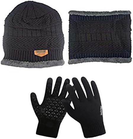 Winter Hat Scarves Gloves Three Sets Of Men And Women.Touch Screen Gloves