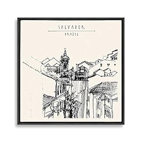 signwin Framed Canvas Wall Art Travel Architecture Sketch...