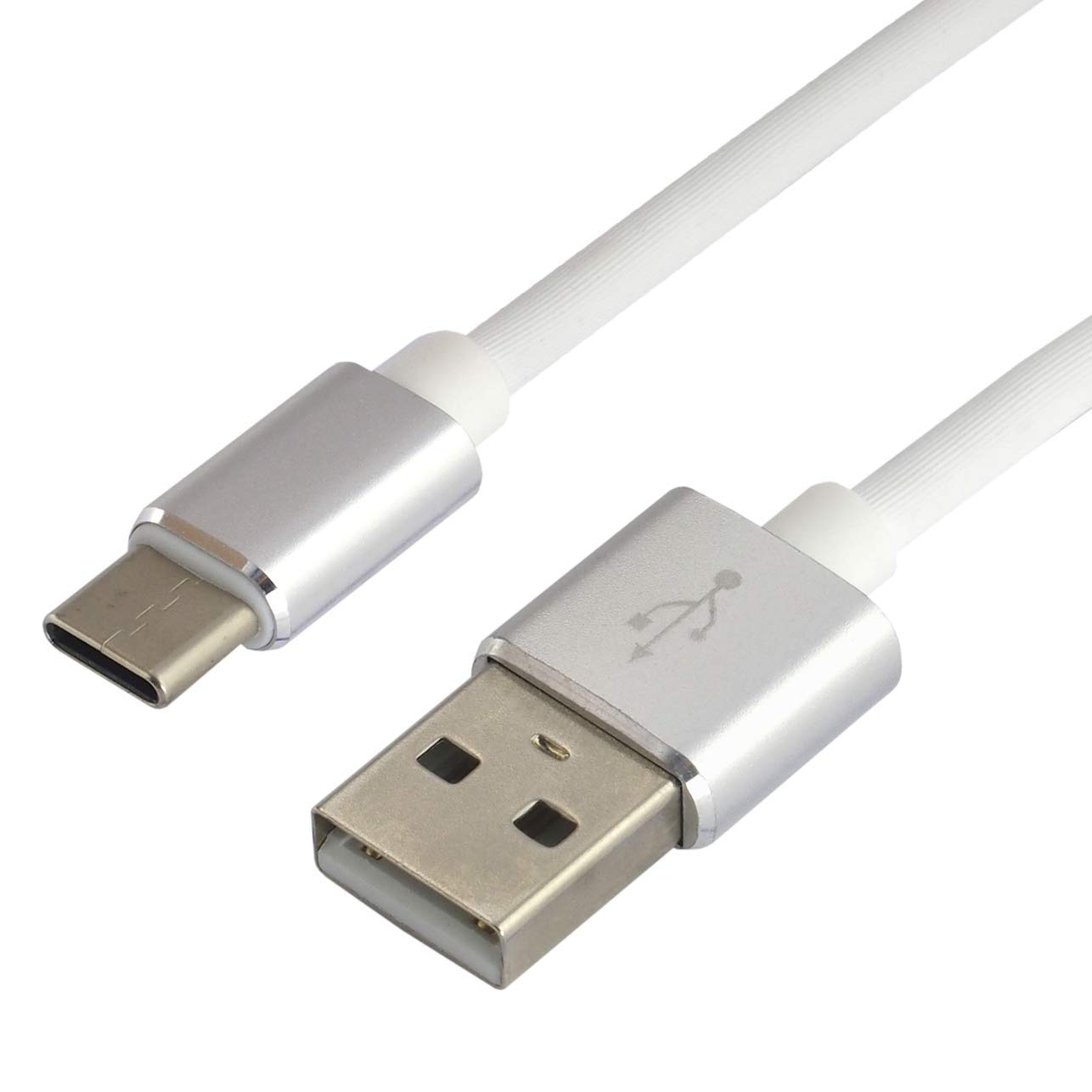 The everActive CBS-1CW USB USB-C/Type C Cable, Silicone Cable, Fast Charging with up to 3 A, 100 cm long, White, Model: