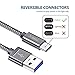 JSAUX USB Type C Cable,(2-Pack 6.6FT)USB A 3.0 to USB-C Fast Charger Nylon Braided Cord compatible Samsung Galaxy S9 S8 Plus Note 9 8,Moto Z Z2,LG V30 V20 G5 G6,Google Pixel 2 XL,Nintendo(Grey&Black)
