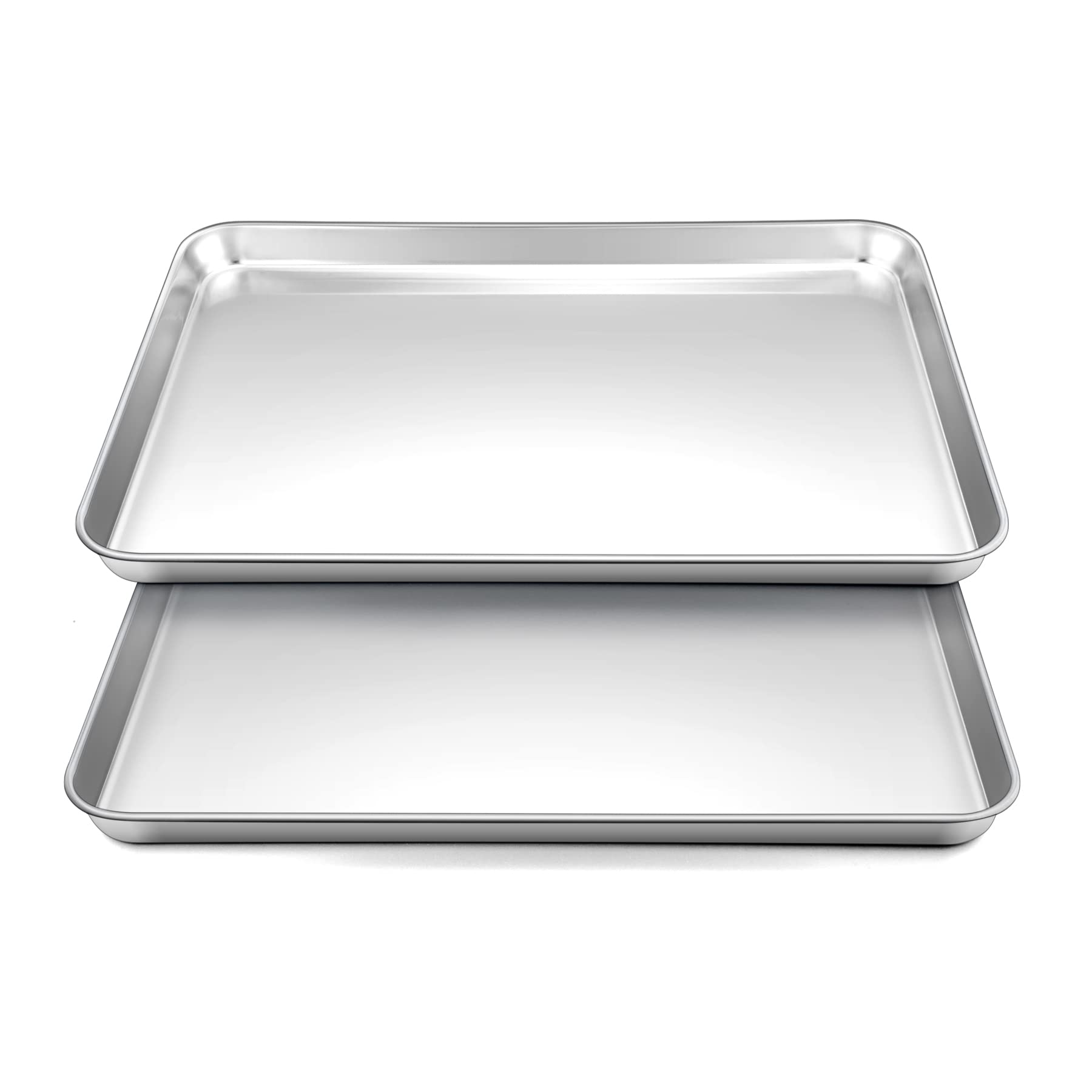 HaWare Oven Baking Tray Set of 2, Stainless Steel Cookie Sheet Pan - 31.4 x 24.6 x 2.5cm, Great for Cooking/Baking/Serving, Healthy & Non Toxic, Mirror Finish & Dishwasher Safe
