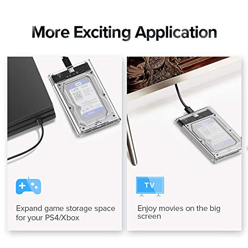 image for USB C Hard Drive Enclosure,QGeeM USB 3.1 Gen 2 Type C to SATA External