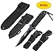 BOffer Scuba Diving Knife Double Edge with Sheath - Tactical Sharp knives with Edge Line Cutter,Sawing Edge,Leg Strap for Divers