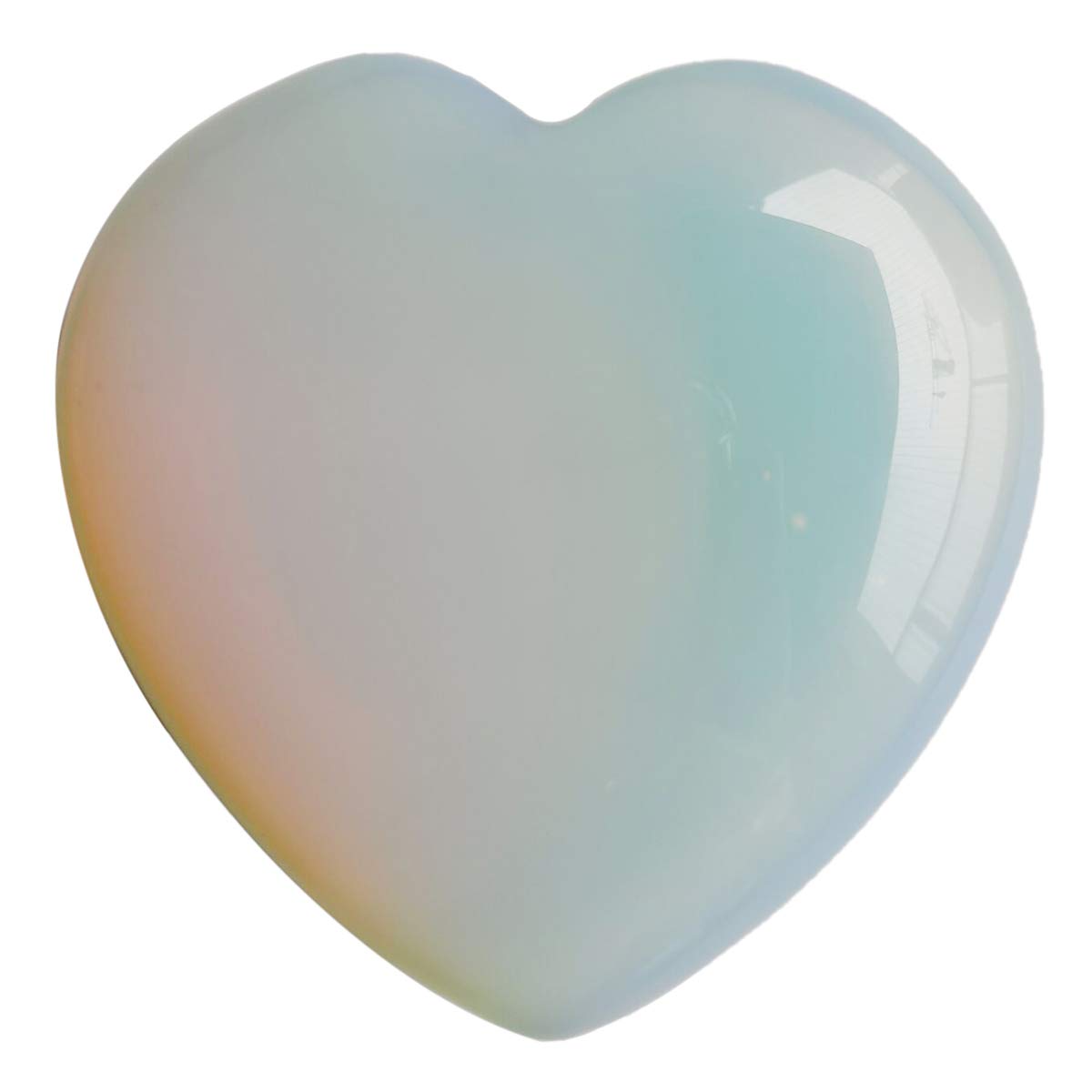 Lovionus89 Synthesis Opalite Healing Heart Shape Crystal Stone, Polished Semi-Precious Stone for Love, Wellness Positive Energy | Reiki Chakra Meditation(2.17 Inch)