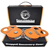 GearAmerica (2PK) Snatch Blocks 9 Ton | Heavy Duty Winch Pulley System for Synthetic Rope or Steel Cable | Triple Winch Capacity, Extend Life, Control Direction of Pull | Off-Road Recovery Accessory