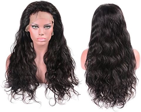 Beaufox Brazilian Hair Virgin Body Wave Hair Lace Front Wigs With Baby Hair Human Hair Extension For Fashion Women Can Be Dyed and Bleached (24in Front, Natural Color)