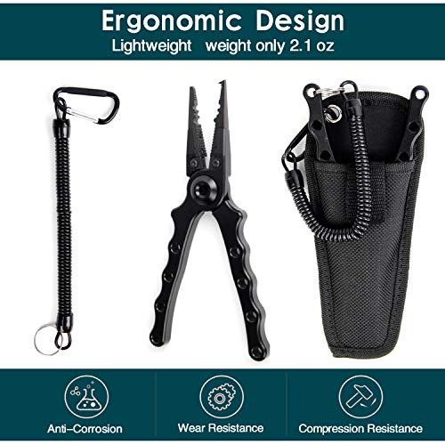 image for EONLION Fishing Pliers, Aluminum Fishing Hand Hook Remover, Braid Line