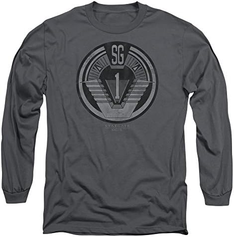 Stargate SG1 Team Badge Mens Long Sleeve Shirt Charcoal 2X