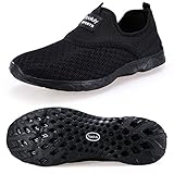 Pooluly Women's Lightweight Athletic Quick Drying Mesh Aqua Slip-on Water Shoes