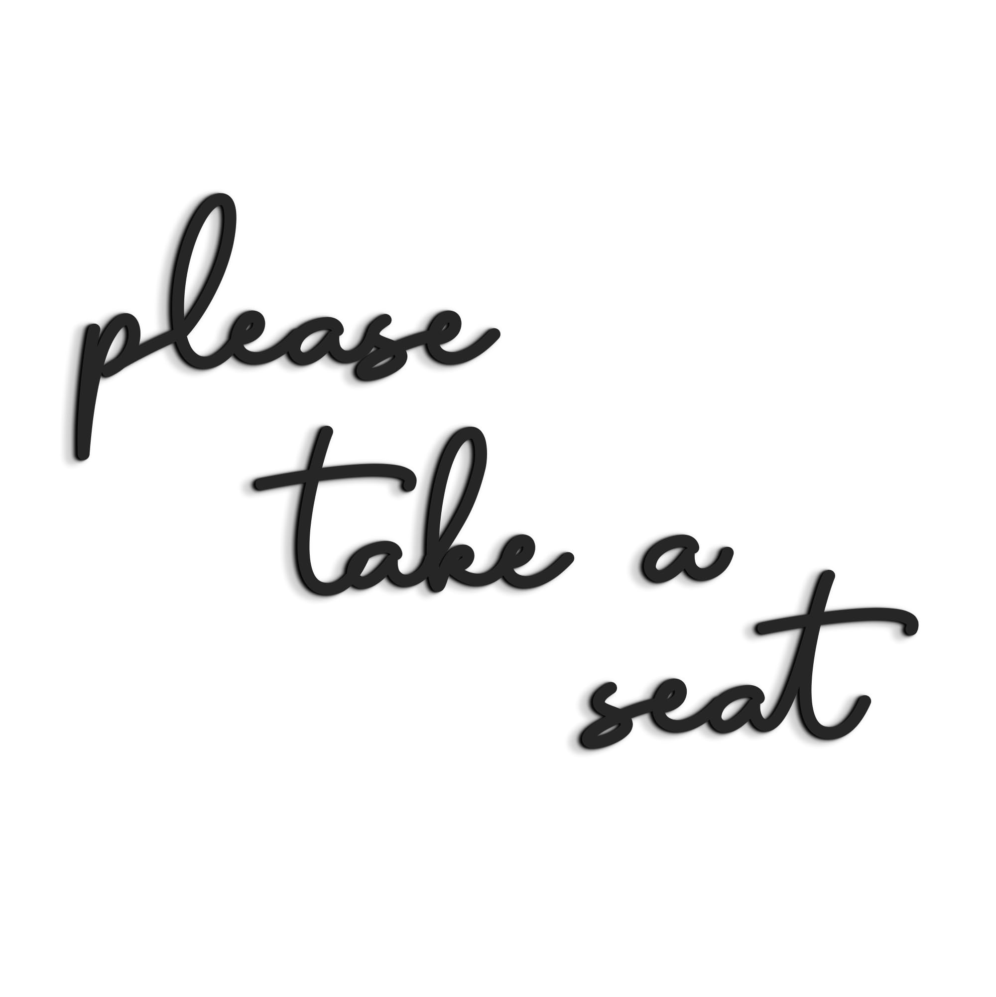 Please Take a Seat Bathroom Sign – Modern Wall Word Art – 3mm Matt Acrylic on 6mm MDF – Laser Cut Toilet Wall Decor – Humorous Bathroom Sign – Black, Grey or White