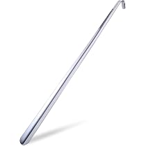 DMI Extra Long Handled Steel No Bend Shoe Horn, 24 Inches, White