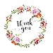 Floral Thank You Sticker Quantity 1000 on a roll. 1.5 inch Diameter Thank You Adhesive Label