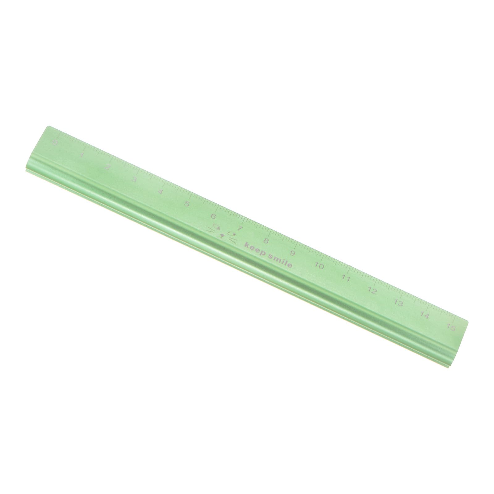 Kozelo Hollow Scale Ruler - [15cm] Aluminum Triangular Hollow Straight Metal Ruler Green for Measurement Drawing Engineer Office Classroom Use, 1mm Minimum Scale
