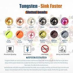 MUUNN 150pcs Tungsten Slotted Beads for Fly