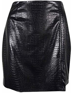 Women's Faux Leather Hi Waist Mini Skirt