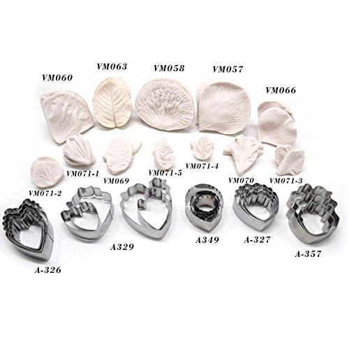 AK ART KITCHENWARE 12sets Silicone Veining Mold 5sets Petal Steel Cutters 1 Veining Board 1 Foam Pad 10 Brushes 3… 9 AK ART KITCHENWARE 12sets Silicone Veining Mold 5sets Petal Steel Cutters 1 Veining Board 1 Foam Pad 10 Brushes 3… - Image 10