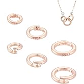 PH PandaHall 6Pcs 925 Sterling Silver Locking Jump Rings 6mm 8mm10mm OD O-Ring Connectors Circle Linking Ring Secure Crimp Closure Split Connectors for Necklace Bracelet Keychain, Rose Gold