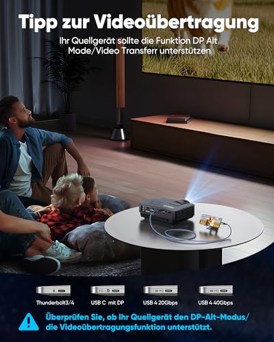 Highwings USB C to HDMI Cable 4K @ 60Hz 1.8 m, Type C HDMI UHD Thunderbolt 4/3 Compatible with iPhone 17/16/15 Pro Max, for MacBook Pro/Air, for iPad Pro/Air, for Surface, for Galaxy etc