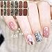 WOKOTO 6 Sheets Adhesive Nail Art Polish Sticker Strips With 1Pcs File Winter Nail Wraps Decals Manicure Kits For Christmas