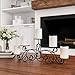 Lavish Home (Matte Black 5 Candelabra with Classic Scroll Design-Handcrafted Iron Candle Holder/Centerpiece for Home Décor, Wedding, Event, 24.2” x 4.8” x 8.7