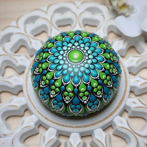 Silicone Mold for Making Smooth Rocks and Stones for Art - Includes Dome Template - Design #1 by Happy Dotting Company - Reusable for Art Including Mandala Dotting - Drawing Painting DIY Crafts