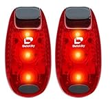 Diateklity LED Safety Light(2 Pack)- Running/Cycling/Dog Collar Lights/Bike Tail Lights for Your Reflective Gear-Clip On Strobe -FREE Small Screwdriver and Velcro Straps INCLUDED! (red)