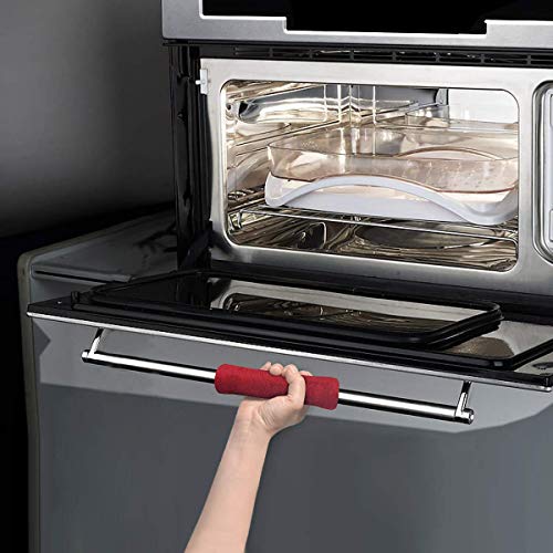 OUGAR8 Microwave Door Handle Covers,Keep Your Kitchen Appliance Clean from Smudges,Fingertips,Drips&Food Stains,Perfect for Oven(6" L3.5 W,Red) - Thumbnail 2