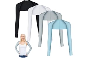 Cooling Shawl Arm Sleeves Sun Protection for Women Men with Finger Hole for Golfing, Driving, Riding, Fishing 4 Pairs Cooling