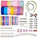 SUNNYCLUE 50 Sets Alligator Hair Clip Ropes Bands Kit Ribbon Hair Bows Hairpins Non-Slip Hair Barrettes Hair Accessories Sets for Teens