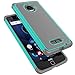 Moto Z Case, Moto Z Droid Case, Tekcoo [Tmajor Series] [Turquoise] Shock Absorbing Hybrid Rubber Plastic Impact Defender Rugged Slim Grip Case Cover Shell for Motorola Moto Z Droid Edition