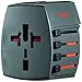 Ventev Global Charginghub 300 | Simultaneously Charge Two USB Devices, Two Prong Travel Adapter works in 150+ Countries, Accommodates U.S. Three Prong Devices, Rapid Rate Charging Any Single Device