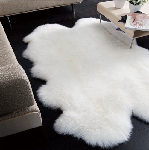 Barnscroft of Devon | Real Sheepskin Rug | Cream Ivory White Long Wool | Extra Large Natural Rug | 162 x 100 cm