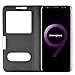 Make Mate Samsung Galaxy S9 Case Ultra Thin Flip Genuine Leather Samsung Galaxy S9 Cover Case Window View Stand Feature Magnet Closure Phone Case for Samsung Galaxy S9 (Black, Galaxy S9)