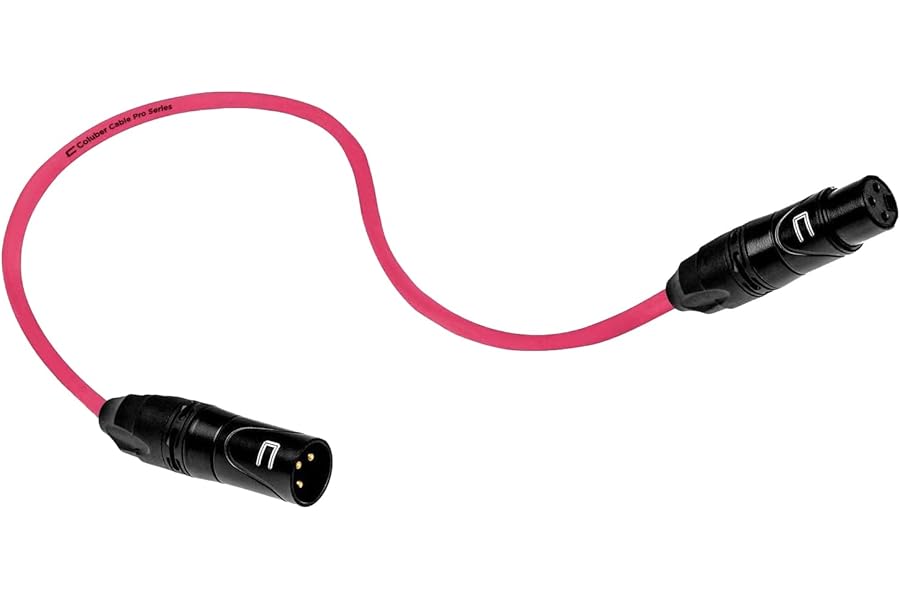 Balanced XLR Cable Male to Female - 15 Feet Pink - Pro 3-Pin Microphone Connector for Powered Speakers, Audio Interface or Mixer for Live Performance & Recording